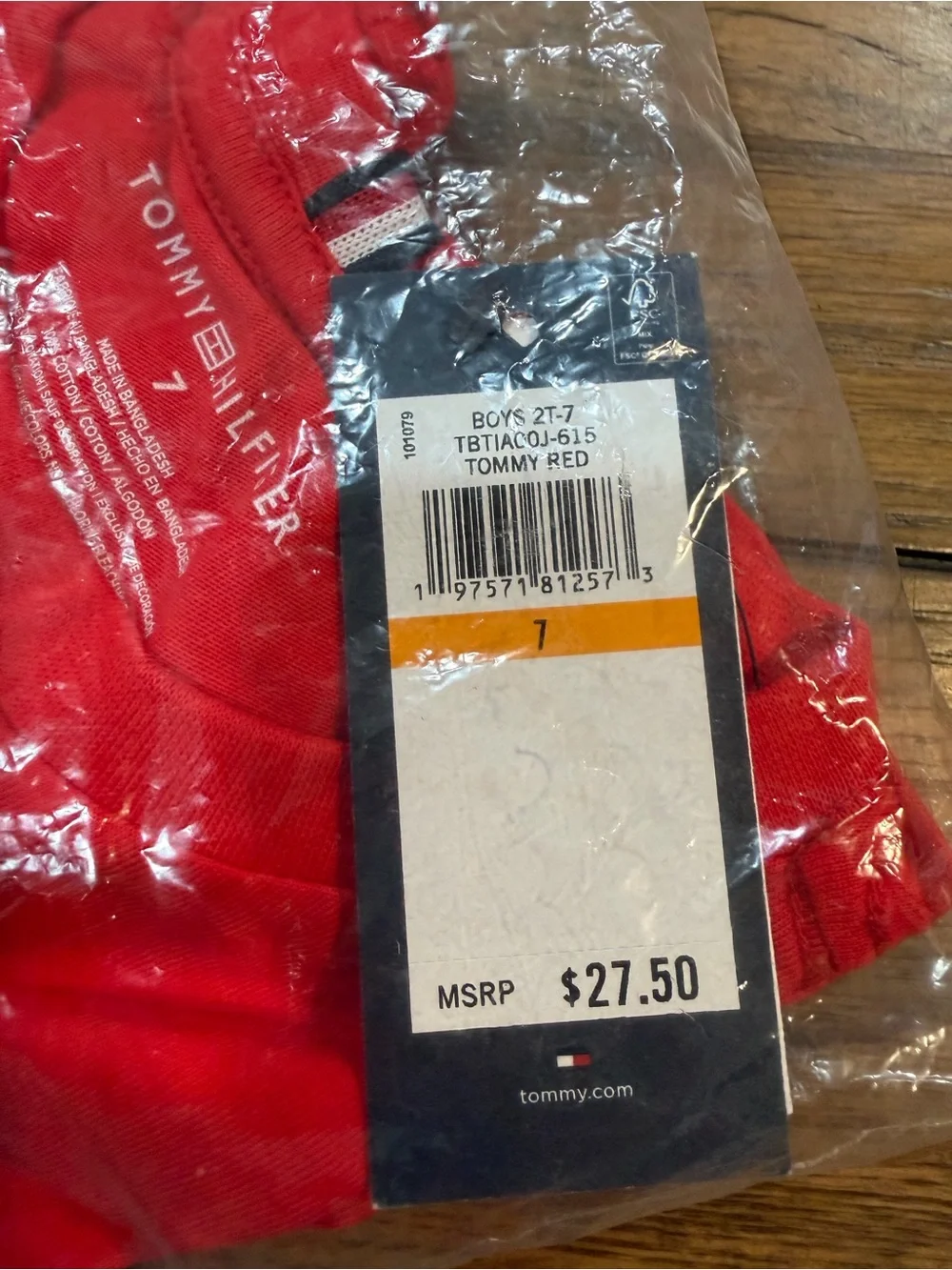 Tommy Hilfiger Red Logo Tee with Iconic Flag